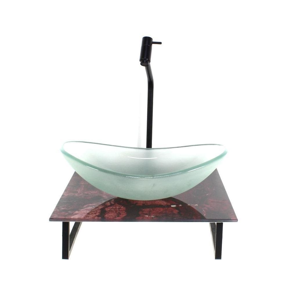 Kit Cuba Vidro Oval 10Mm Jateada Tampo Vidro 40Cm X 40Cm