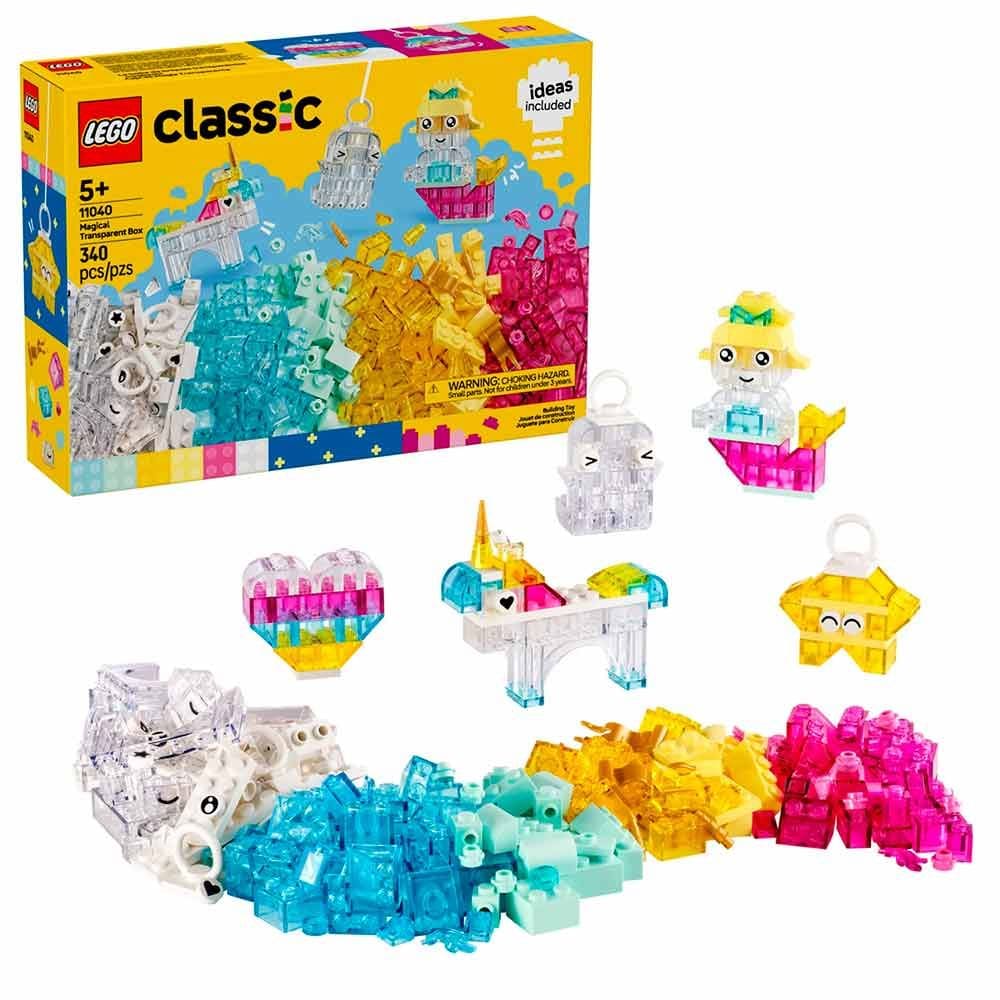 Bloco de Montar - Classic – Caixa Transparente Magica - 340 peças - LEGO