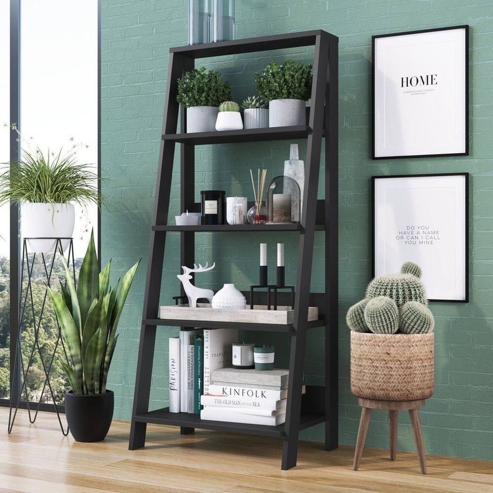 Estante para Sala de Estar 4 Prateleiras Mdp Grafite