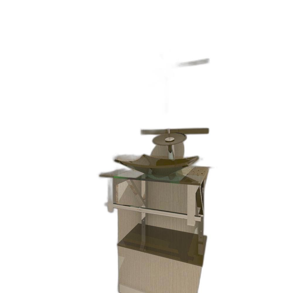 Gabinete Vidro Para Banheiro 40Cm Inox Ouro Envelhecido
