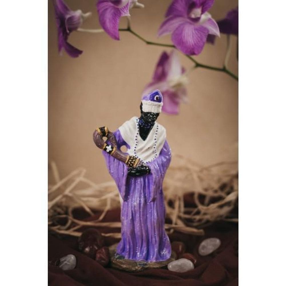 Escultura De Orixá Nanã Lilás 15 Cm Em Resina