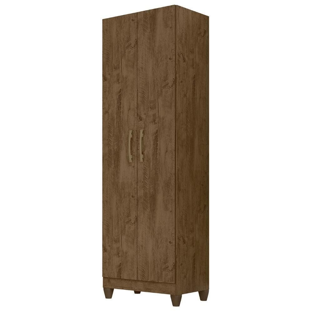 Armário Multiuso Lavanderia 55cm 2 Portas Staxx Castanho Wood Z17 - Mpozenato