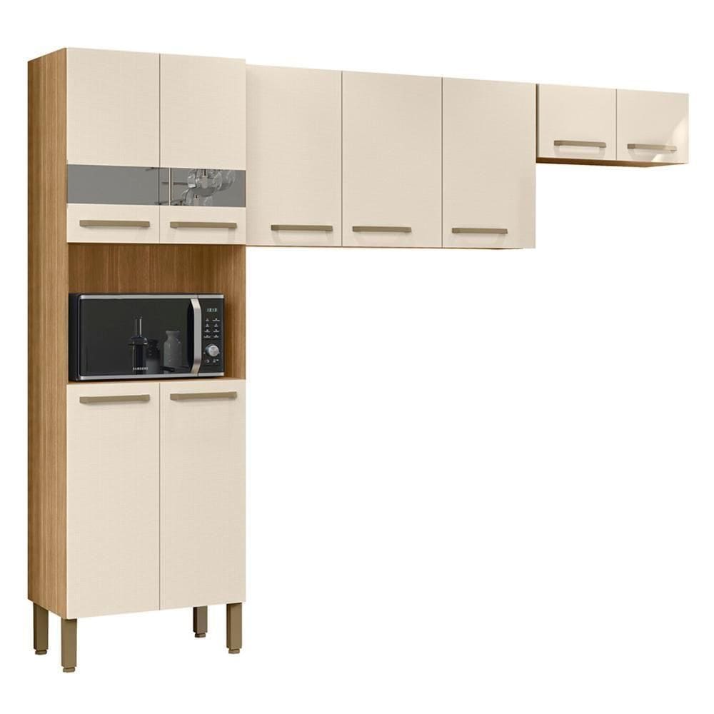 Armário De Cozinha Compacta 251cm Louis Plus Freijó-soft Z06 - Mpozenato