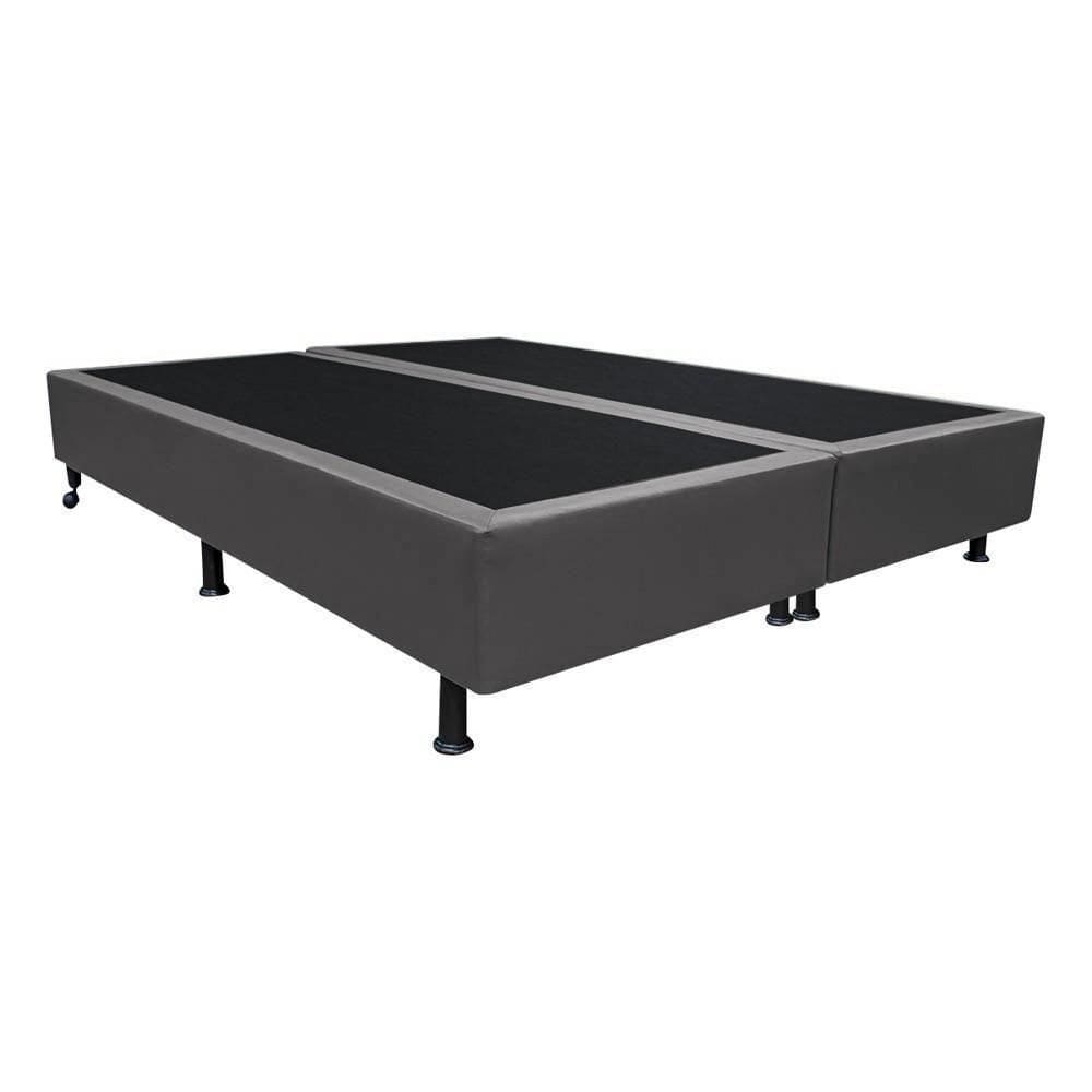 Base Box Para Cama Casal Queen 158x198cm Bipartido Liz S05 Sintético Cinza - Mpozenato