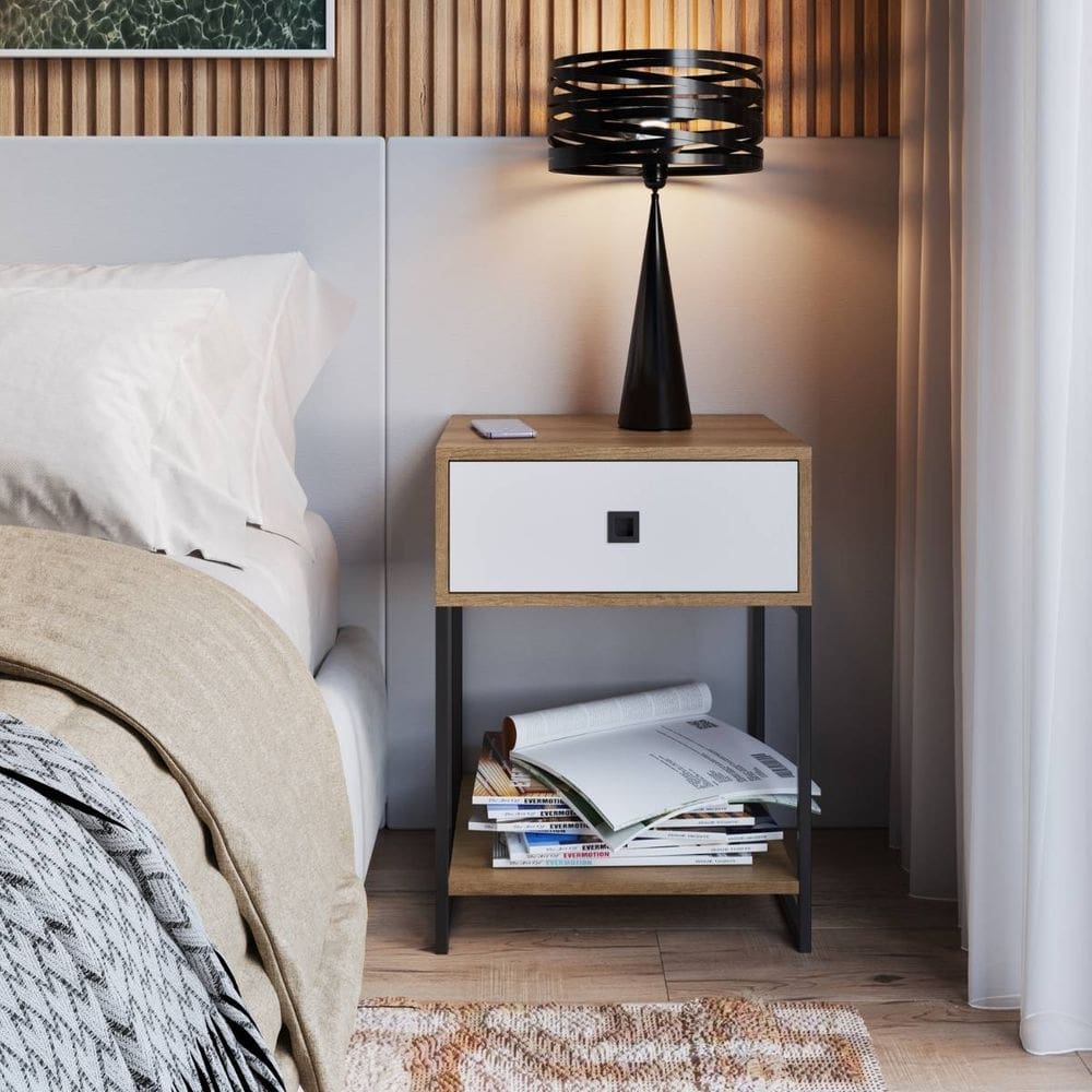 Mesa de Cabeceira Cama Lateral Mesinha p/ Abajur Luminária