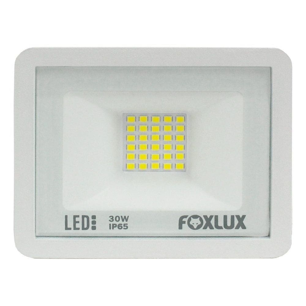 Refletor Led 30w Bivolt Luz Fria Foxlux Branco