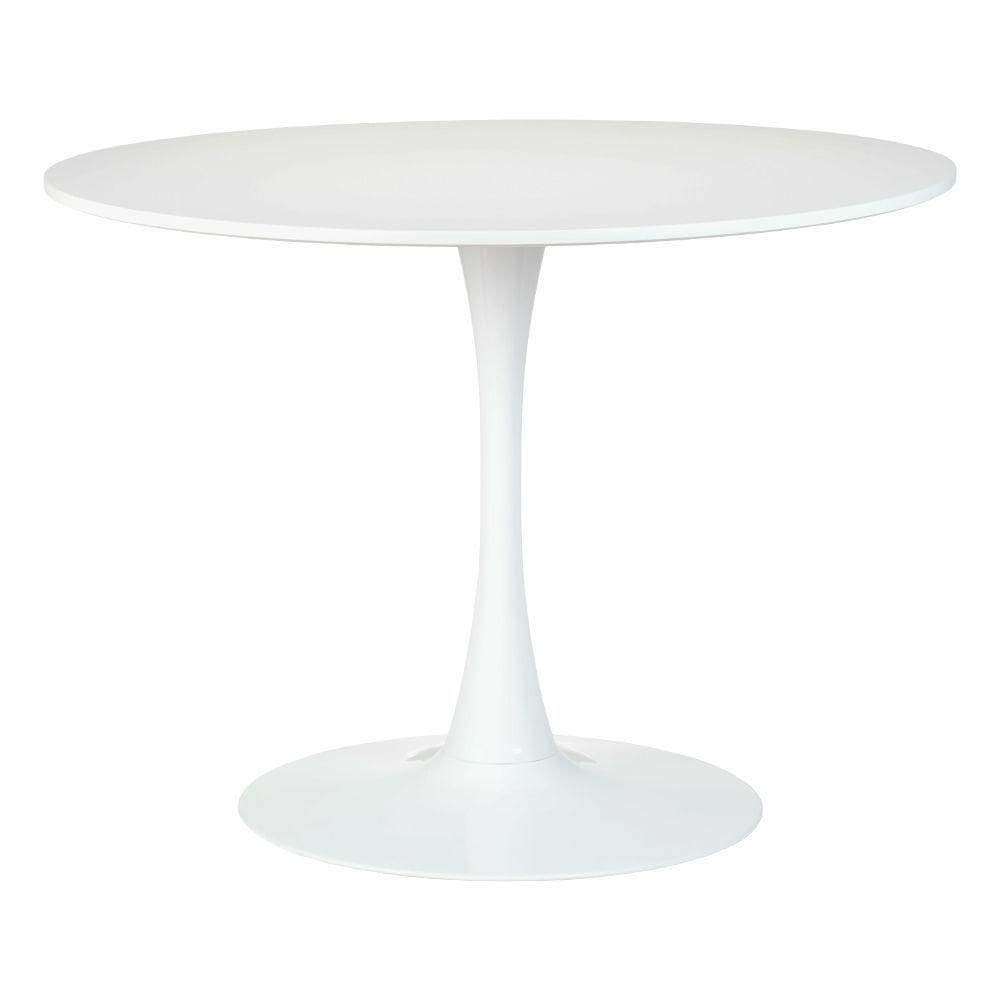 Mesa Saarinen Tulipa Redonda 100cm Tampo Madeira Branca 5 Lugares
