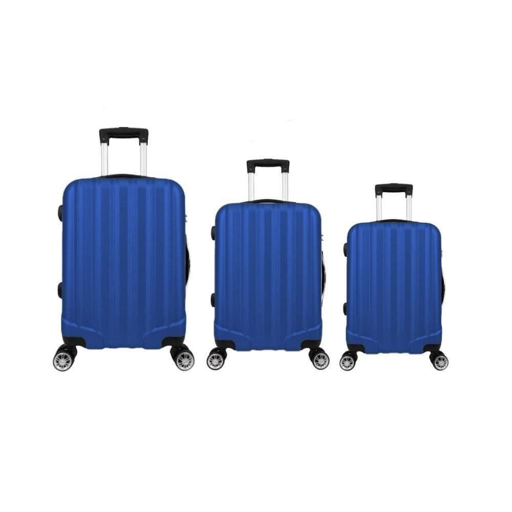 Kit Mala De Viagem ABS 3 Peças Adventure Fortt Azul KMV01-AZ
