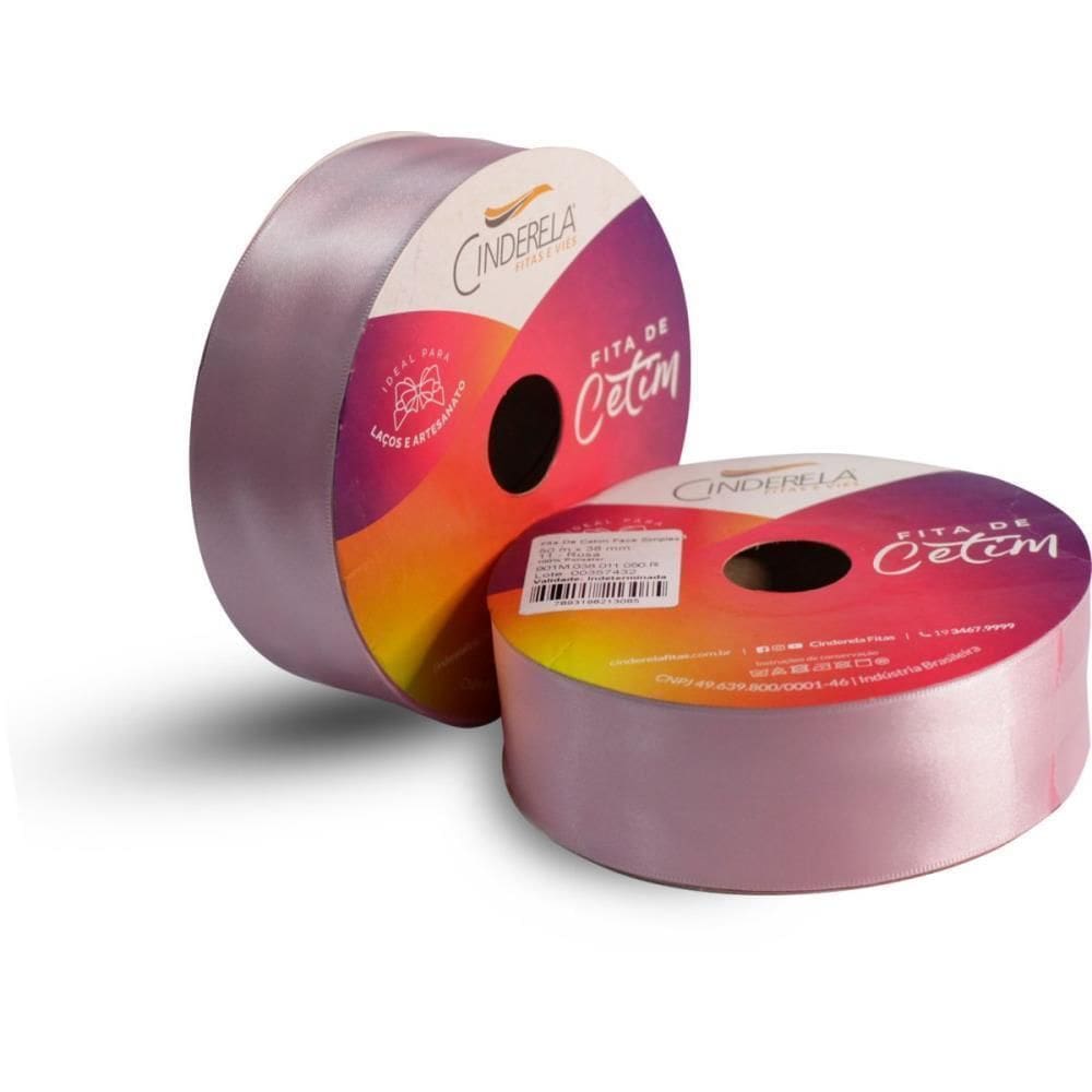 Fita De Cetim 38Mm 50M. Rosa