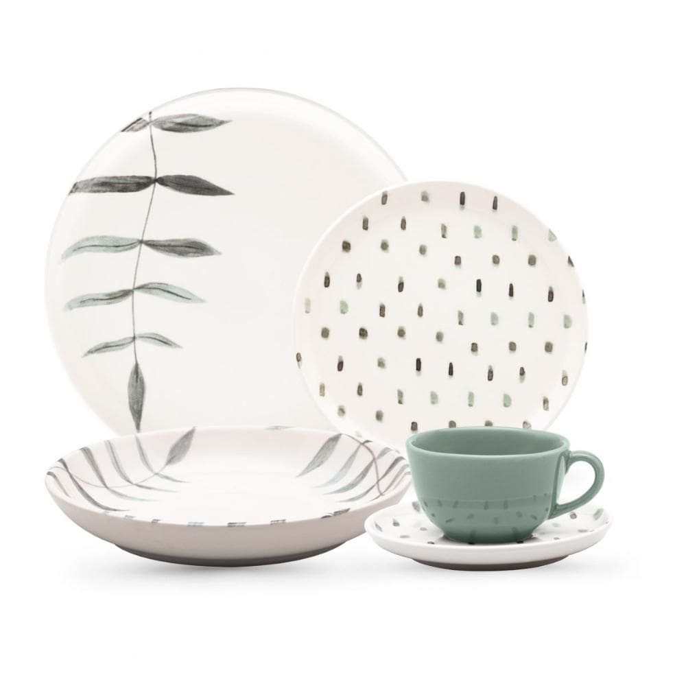 Jogo de Jantar 30 Peças Chá Samambaia Oxford