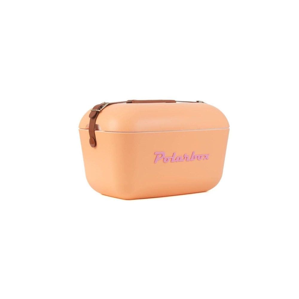 Bolsa Térmica Cooler Retrô Alça Em Couro 12 Litros Laranja