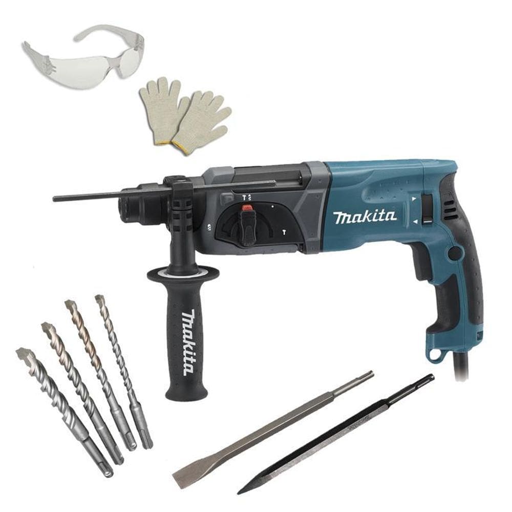 Martelete Combin Makita 800W Hr2470X18 S/ Maleta Kit 220V