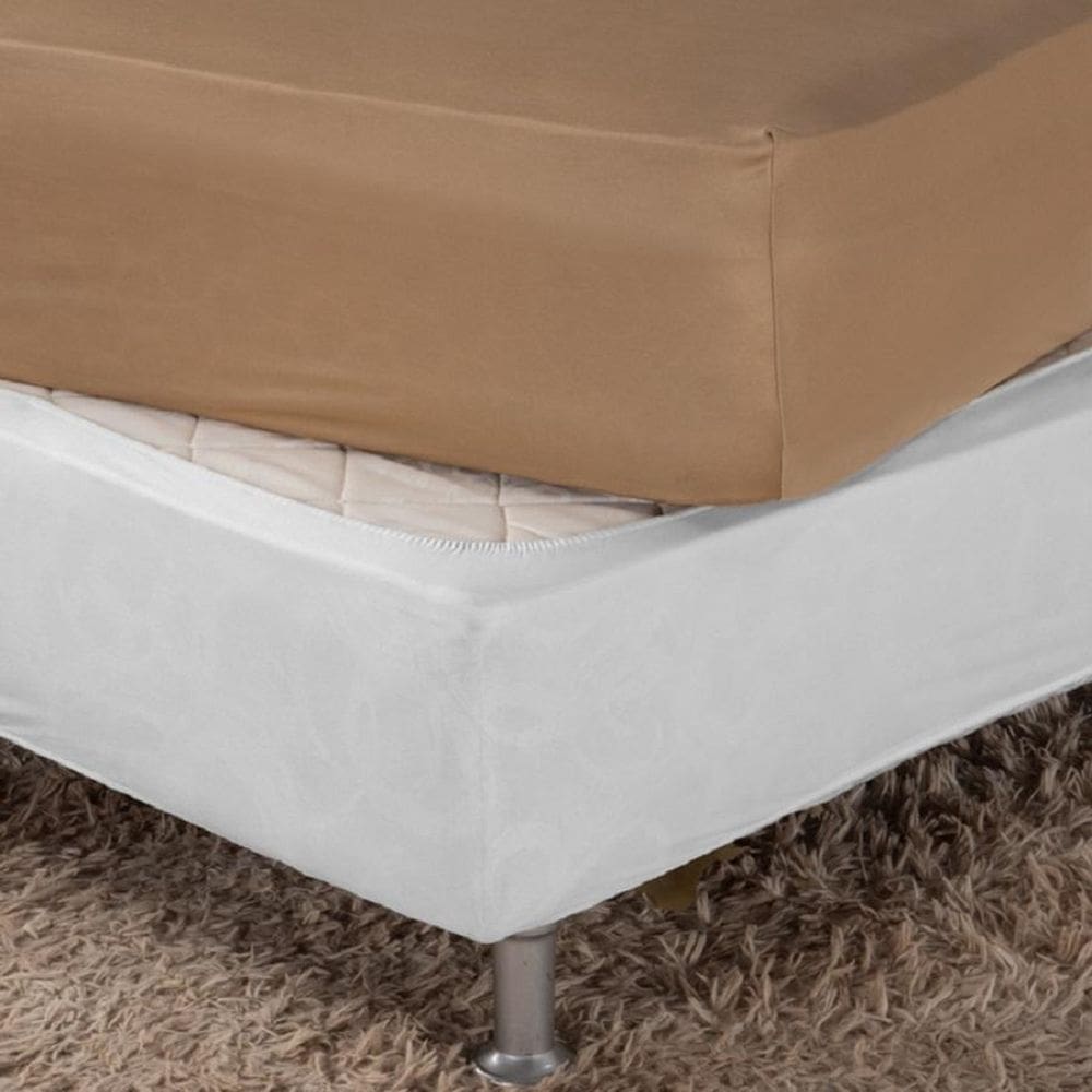 Saia Box Fit King Capa Cama Box Com Elástico Malha 1 Pç Lisa