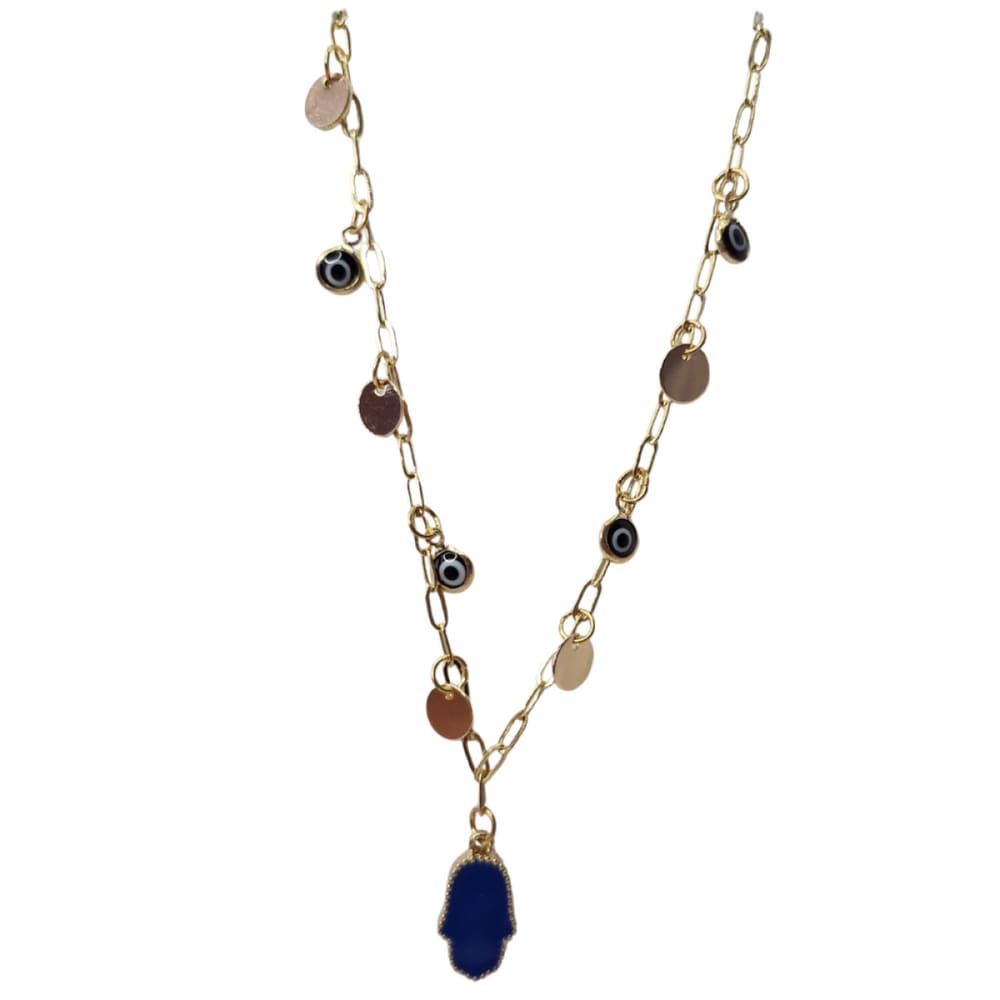 Corrente Pingentes Olho Grego Hamsá