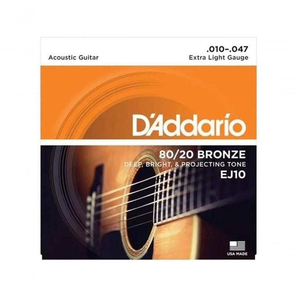 Encordoamento Violão Aço .010-.047 80/20 Bronze Ej10-b D