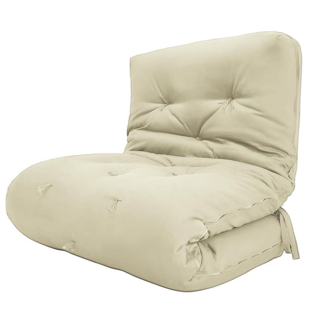 Futon Solteiro Oriental D28 Dobrável Bege