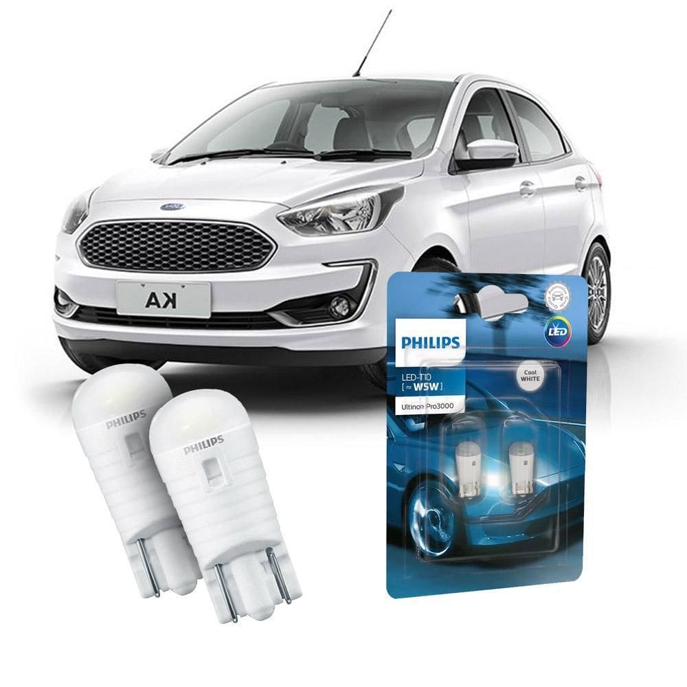Par Lâmpada Led Farolete Ford Ka Philips Ultinon