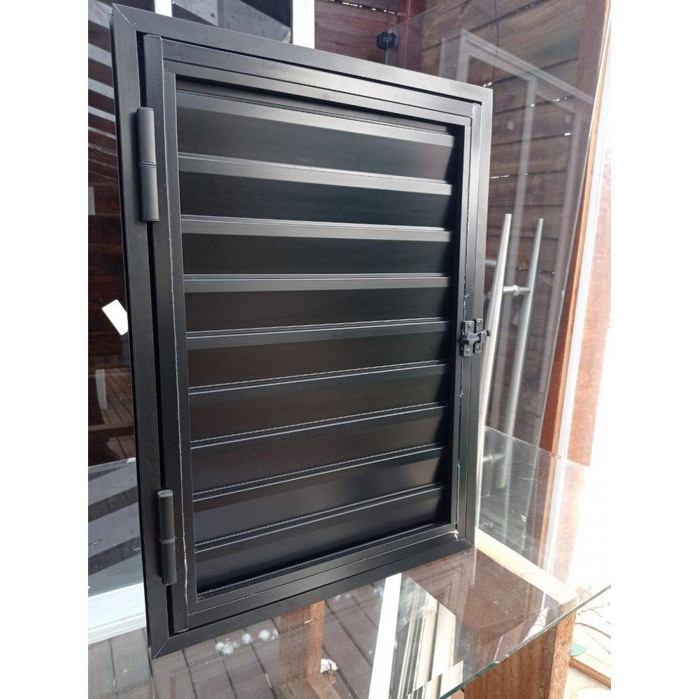 Portinhola 1 Folha Esquadrias Brasil 80x80 Preto Esquerdo