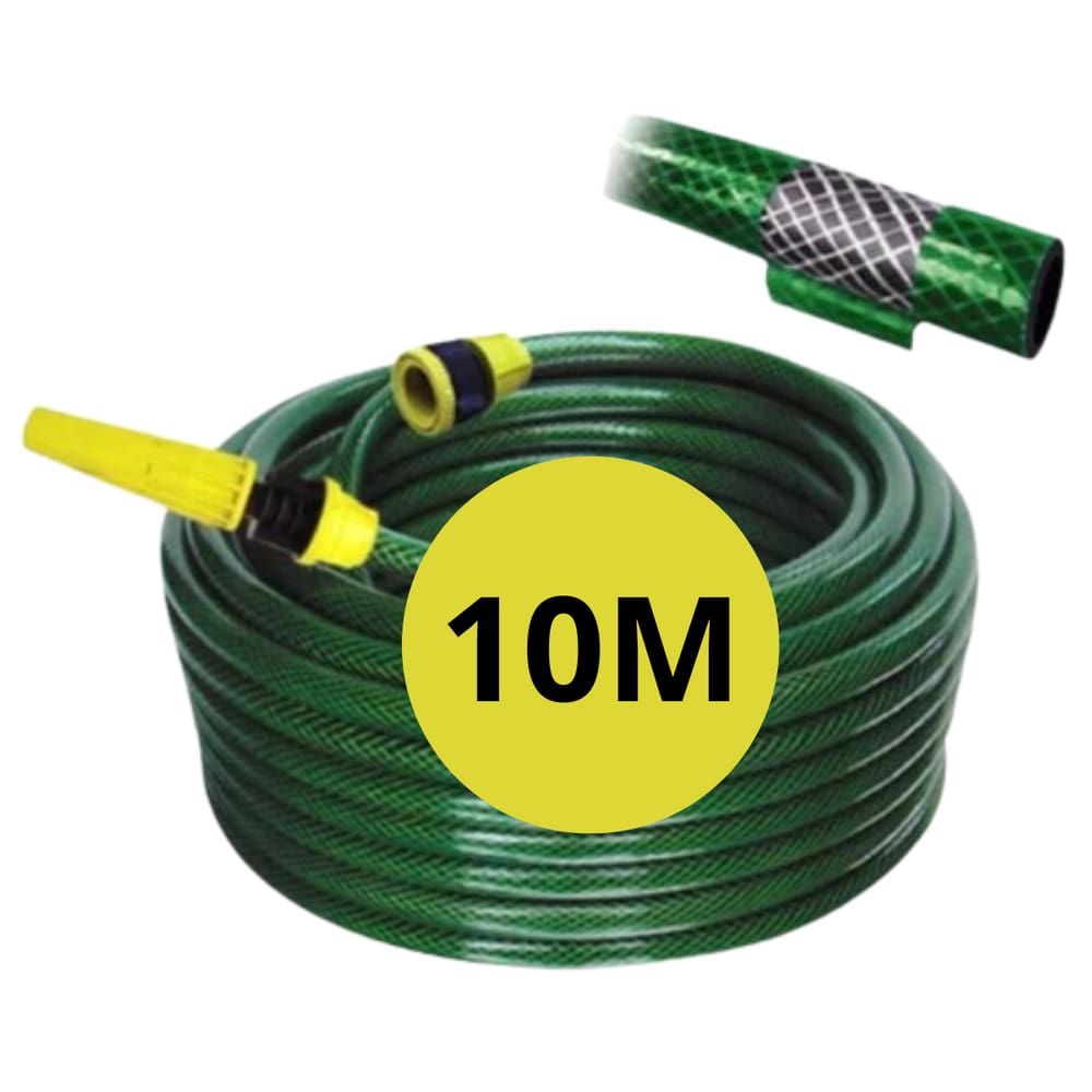Mangueira De Jardim 10 Metros Reforçada Pvc Trançada 7/16 Hiperplast Alta Qualidade