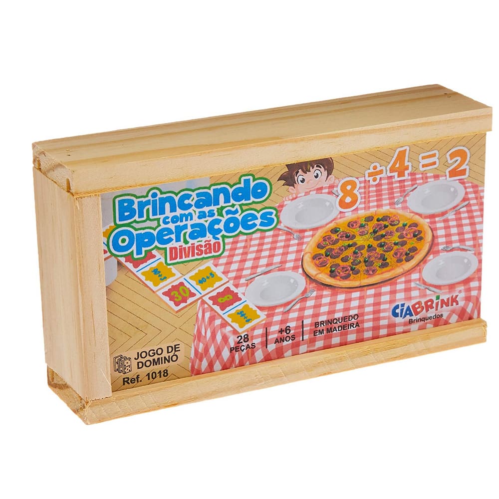 Jogo de Dominó Divisão Caixa em Madeira