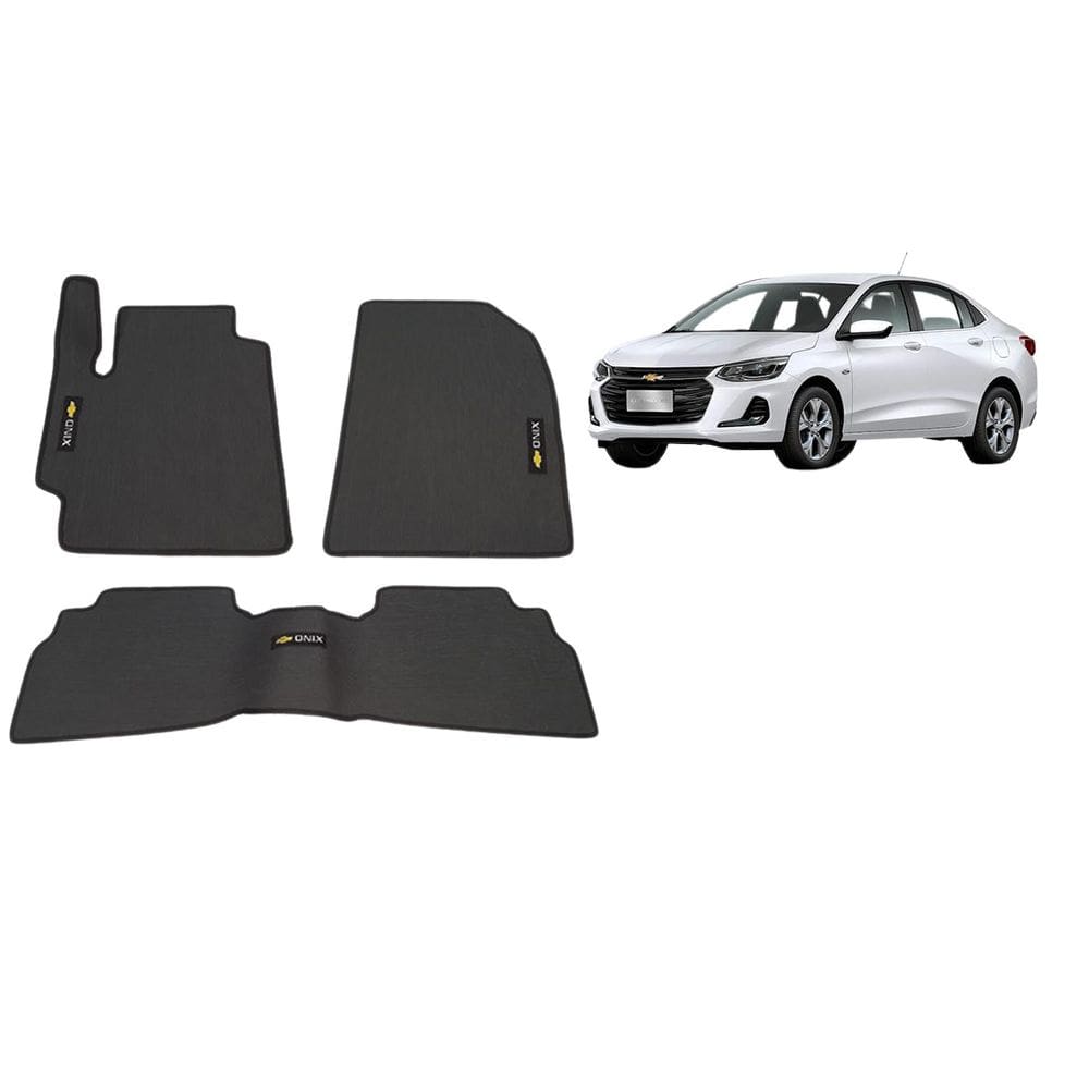 Tapete Borracha Onix Plus 20-23 Traseiro Interiço Bordado