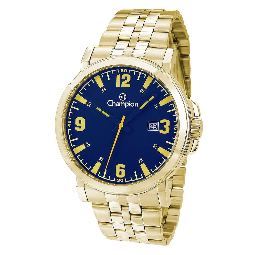 Relógio CHAMPION masculino analógico dourado preto CA31711F
