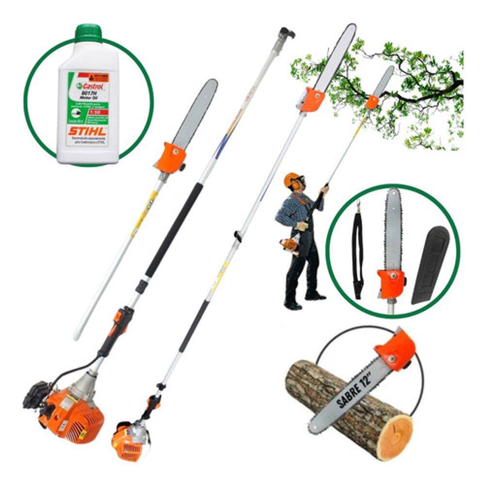 Motopodador De Galhos Moto Serra De Altura Vulcan Trent VP3300L + Óleo Lubrificante Stihl 2T