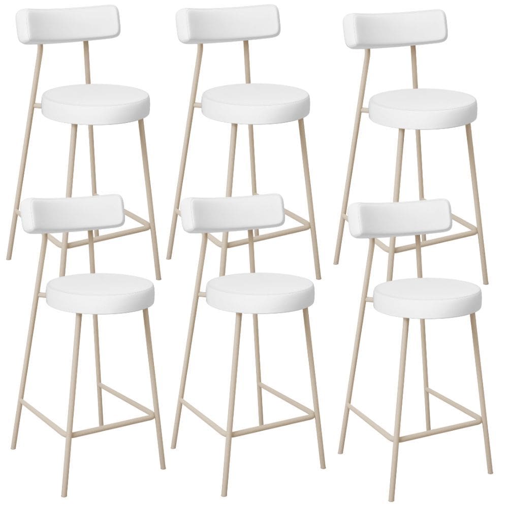 Kit 06 Banquetas Baixa Cozinha Sala Jantar Bancada Milão Arena L02 Facto Branco  -LyamDecor