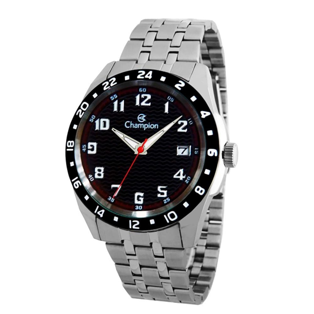 Relógio CHAMPION masculino analógico preto prata CA31382D