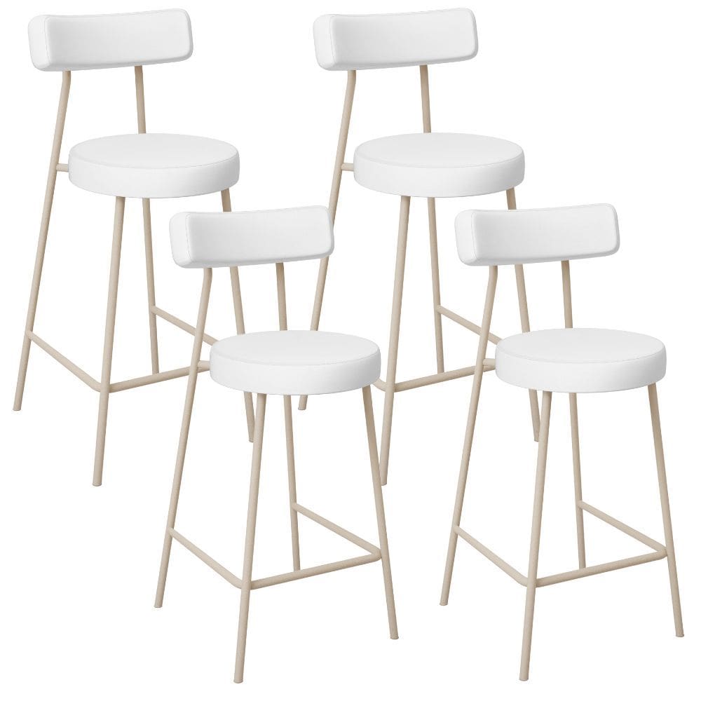 Kit 04 Banquetas Baixa Cozinha Sala Jantar Bancada Milão Arena L02 Facto Branco -LyamDecor