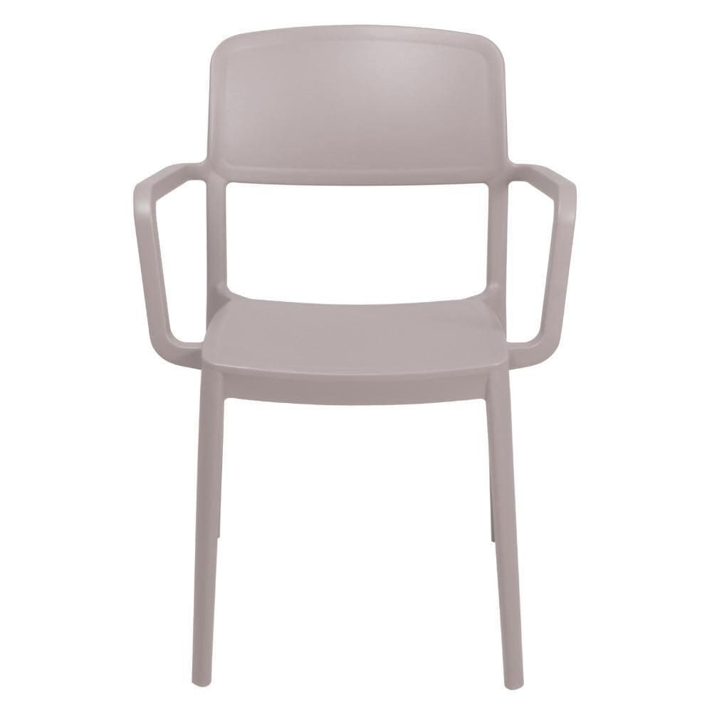 Cadeira Tramontina Marta Em Polipropileno Camurça Com Braços