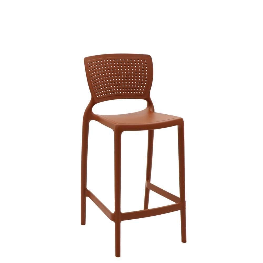 Cadeira Tramontina Safira Summa Alta Bar Em Polipropileno E Fibra De Vidro Terracota