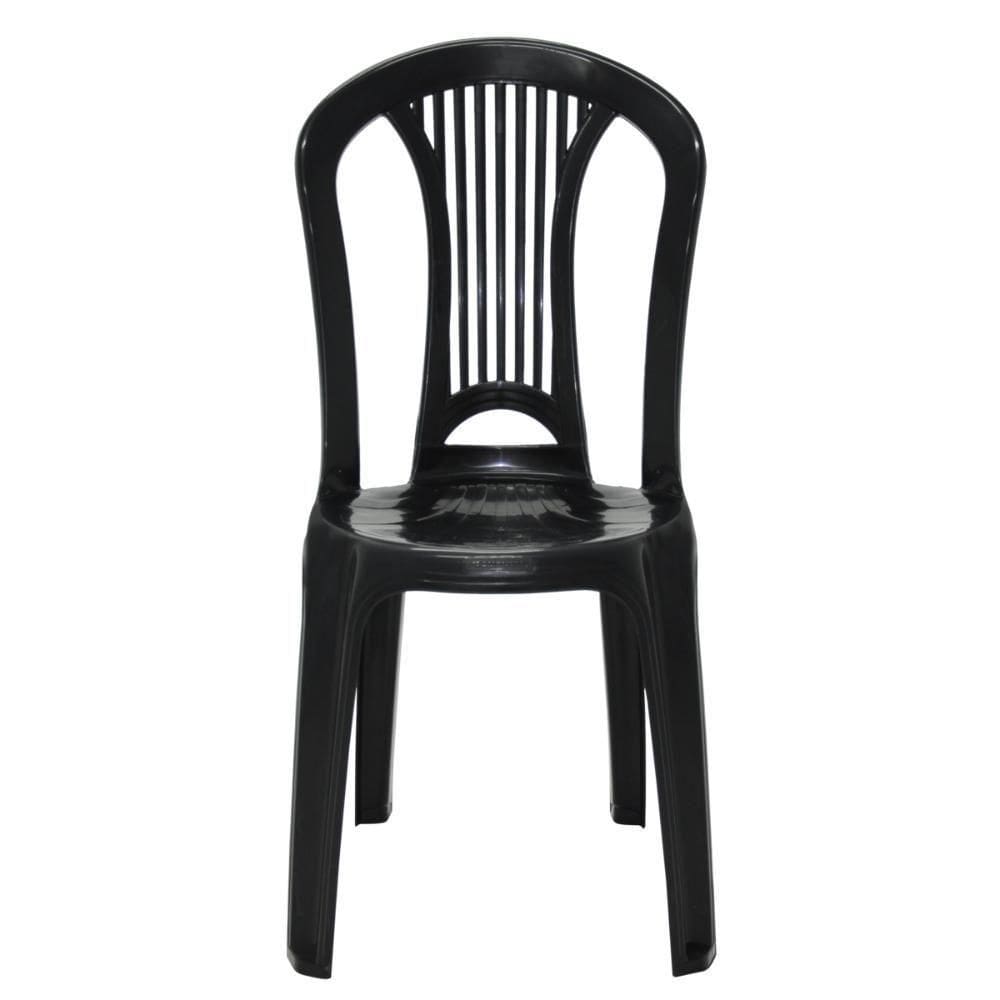 Jogo 4 Cadeiras Bistrô Tramontina Atlântida Em Polipropileno Preto