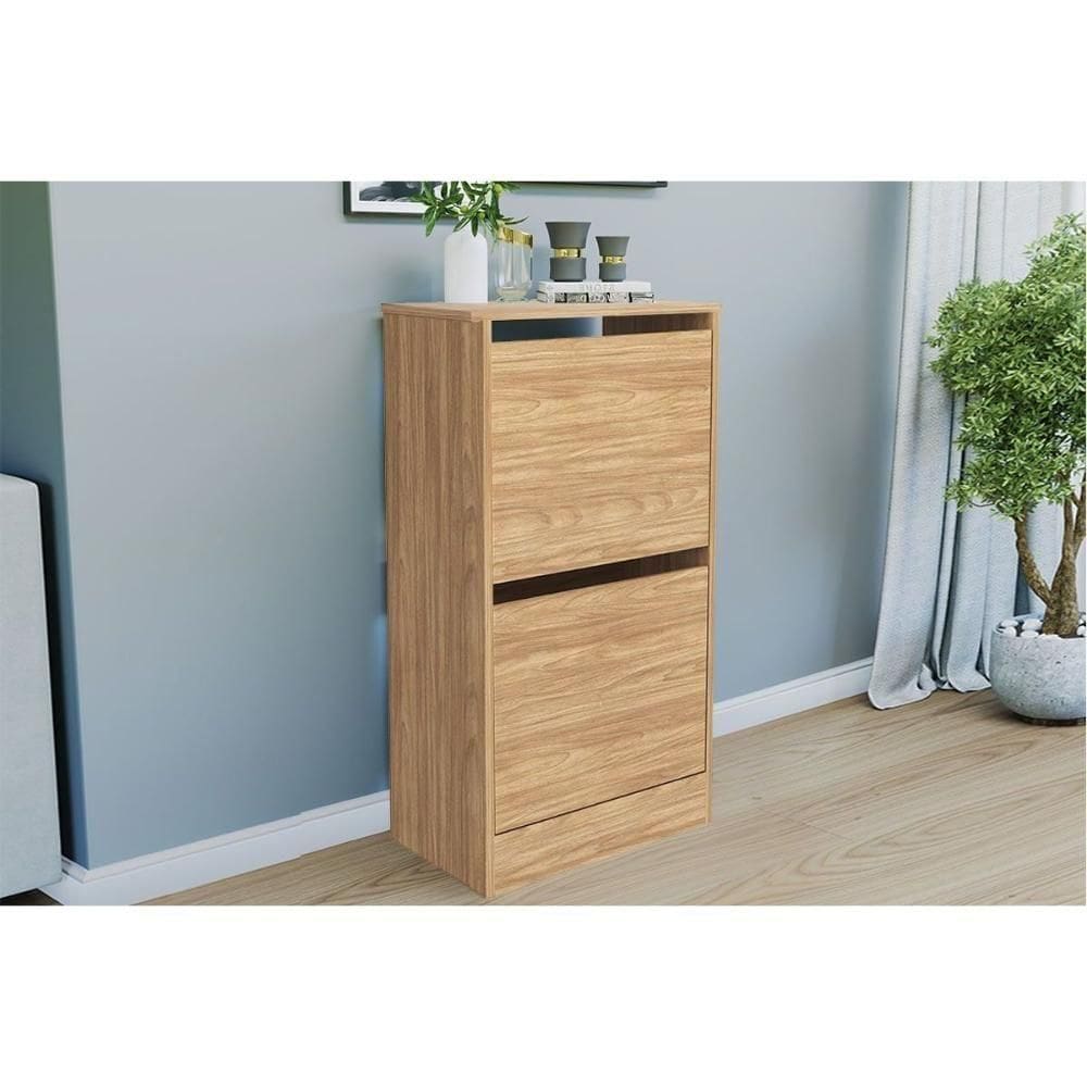 Armário Sapateira Quarto Mb 1101 C- 2 Portas Mel - Movelbento