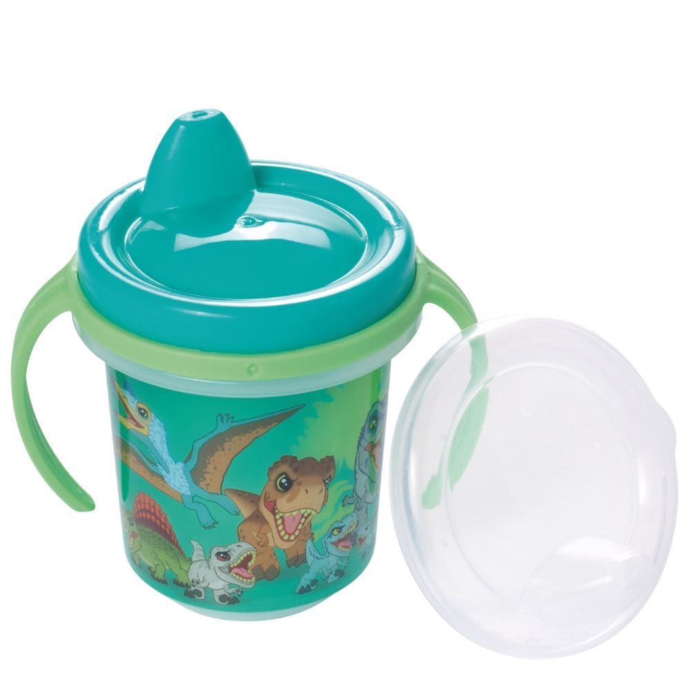 Caneca infantil com bico e tampa 330ml Jurassic Baby Plasutil ref.17727