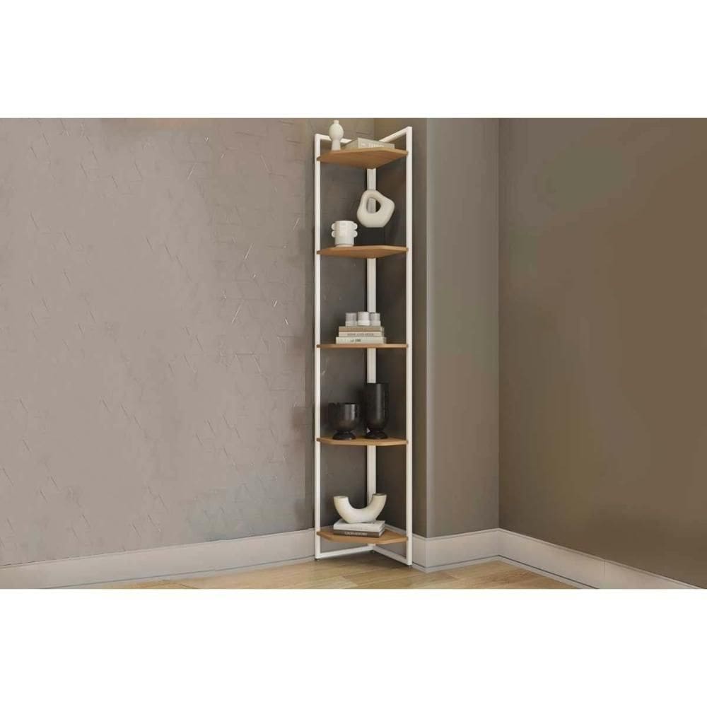 Prateleira Decorativa Quarto Bebê Industrial Li022 Canela-branco - Kappesberg