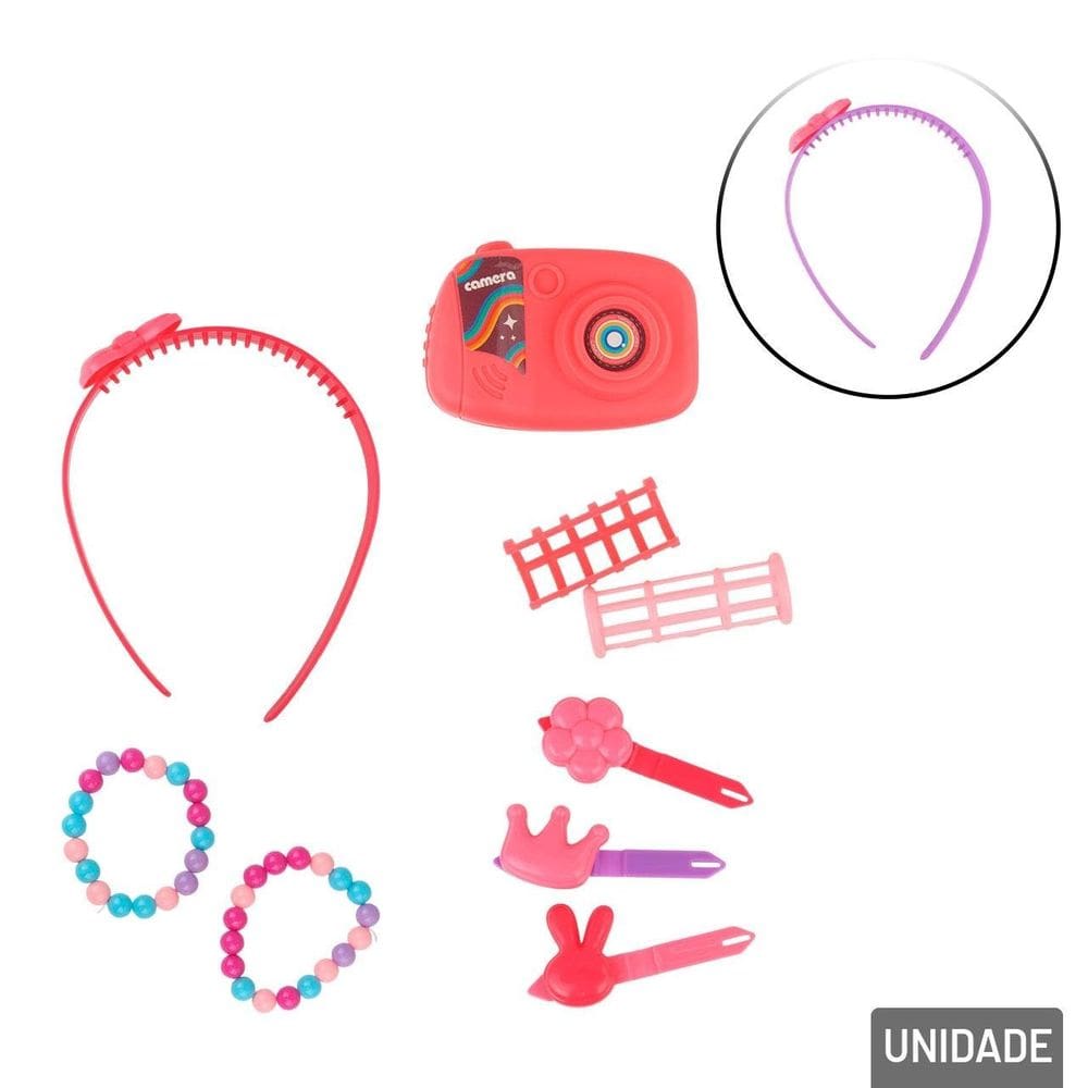 KIT Salão de Beleza 9 Peças Infantil Color - Tudo em Caixa
