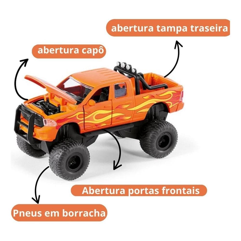 Miniatura Siku Ram 1500 Diecast Escala 1:50 Caminhonete Off