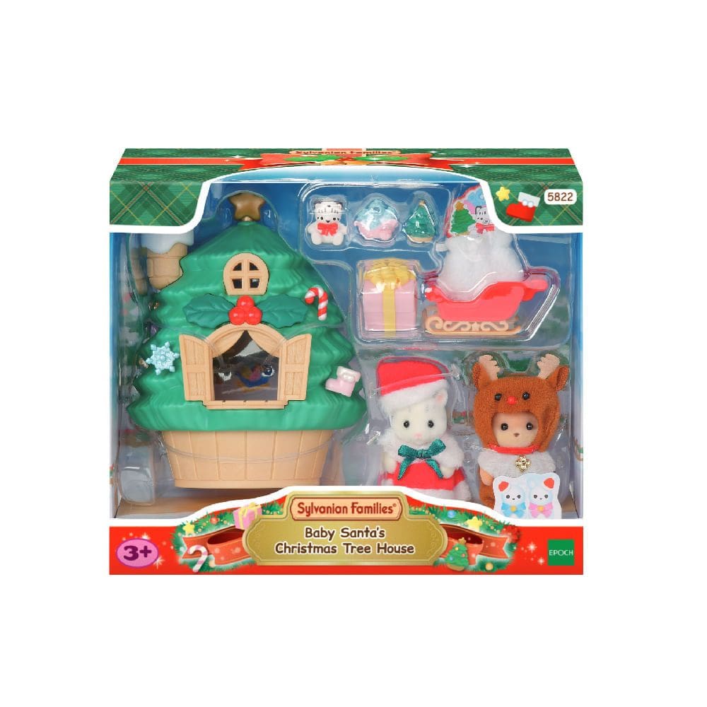 Sylvanian Families - Conjunto Casa Da Arvore De Natal - Da Bebe Mamae Noel EPOCH MAGIA
