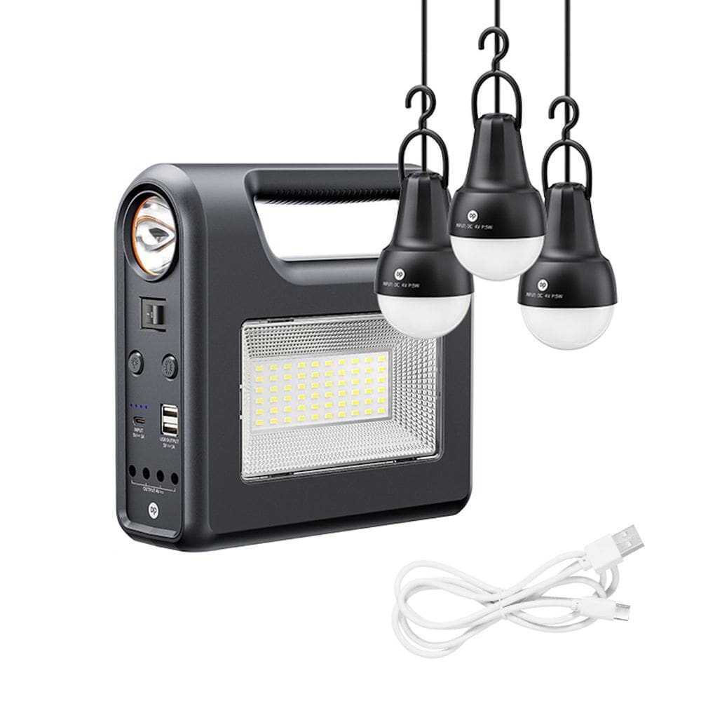 Iluminação Com Painel Solar Portátil Com Bateria 8000mAh