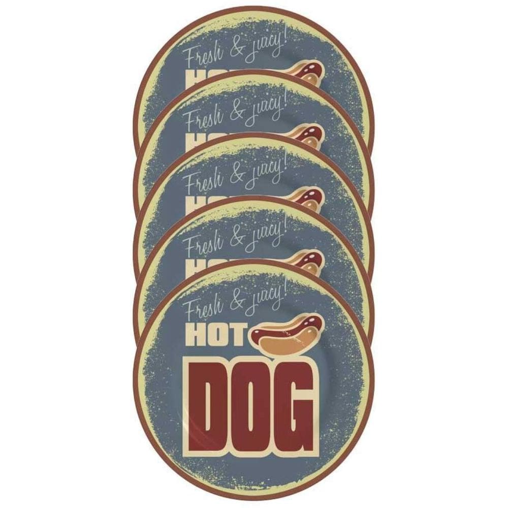 Kit 6 Pratos Burguer Hot Dog Collection Alleanza