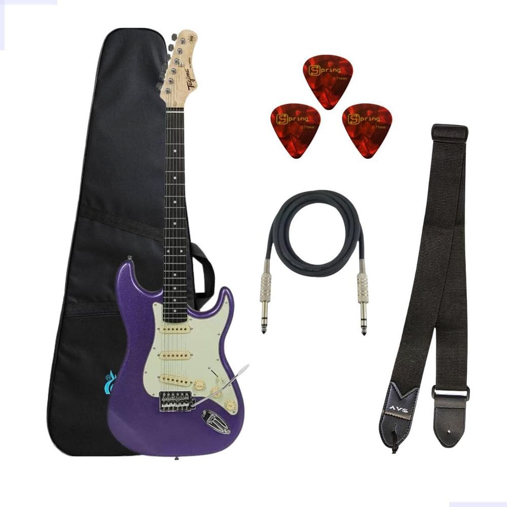 Kit Guitarra Tagima Strato Tg500 Metallic Purple