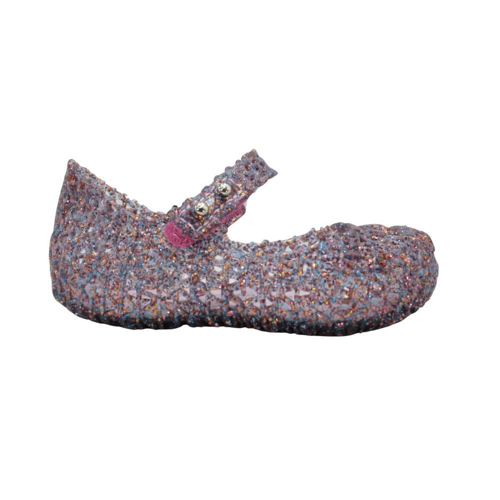 Sapatilha Mini Melissa Campana Papel Bebe Vidro Glitter Rosa
