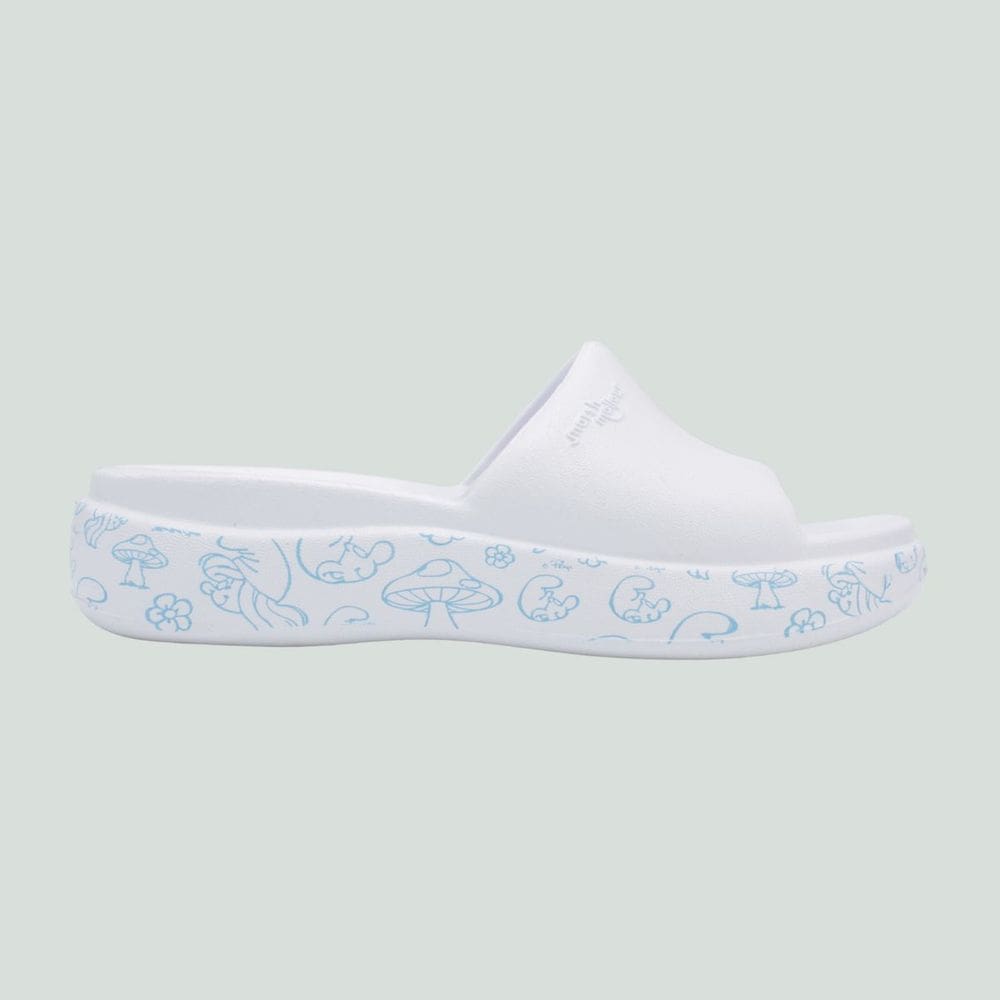 Tamanco Nuvem Slide Piccadilly Smurfs Branco