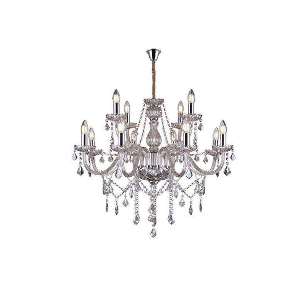 Lustre Glam Maria Tereza Champanhe 12 Braços E14 Taschibra