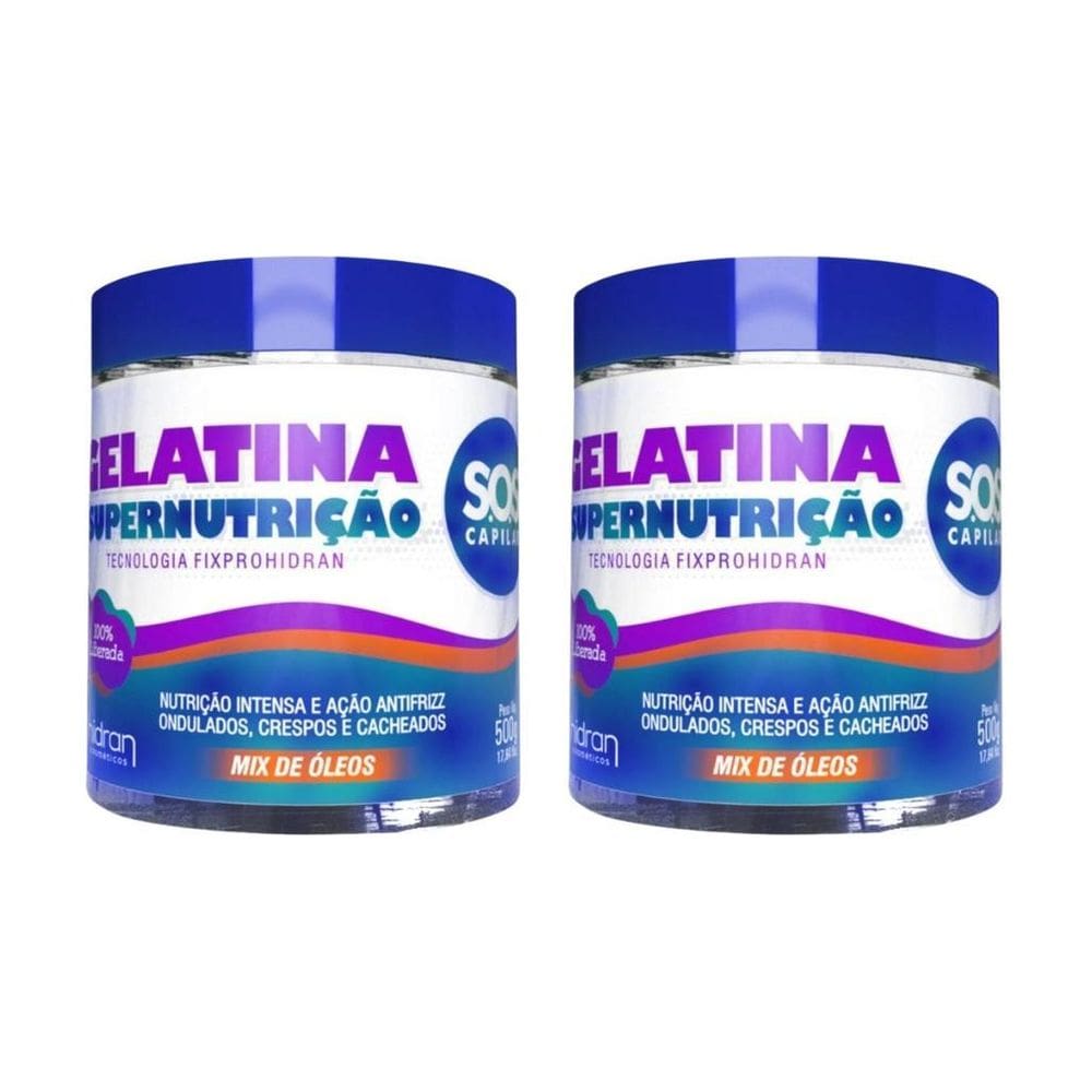 Gelatina Hidran 500G Sos Super Nutriçao - Kit Com 2Un