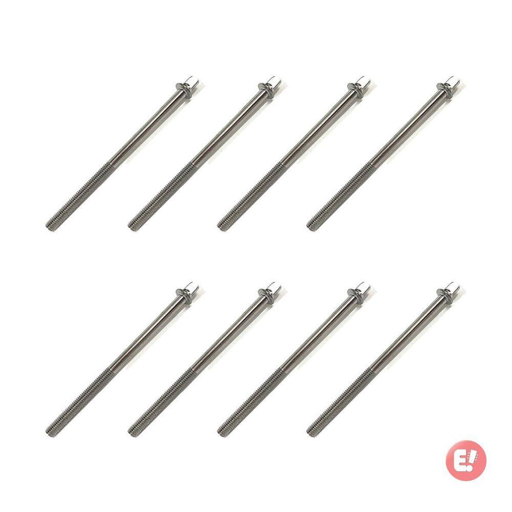 Kit 8 Parafuso Afinação De Bateria 100Mm X 6Mm