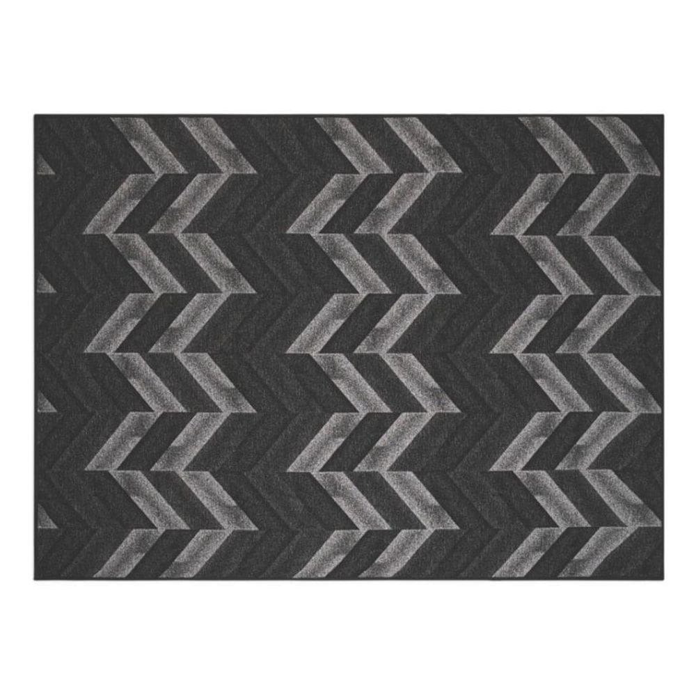 Tapete Sala 150X200Cm Funcional Vitral 50 Preto Sem Pelo