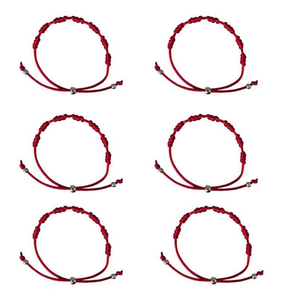 Pulseira Vermelha Kabbalah 7 Nós 6 Unidades