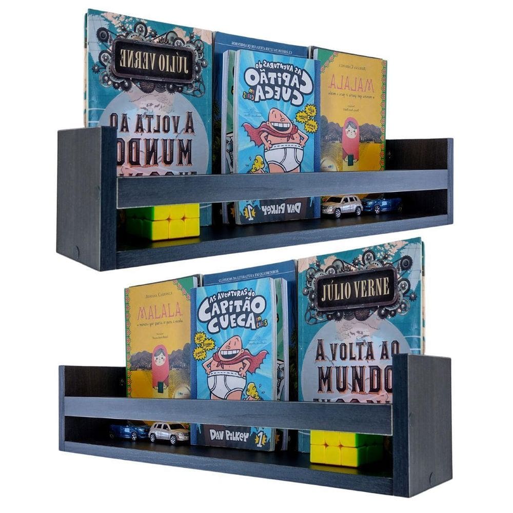 Kit 2 Revisteiro Parede Livros Infantis Nicho Porta Revistas